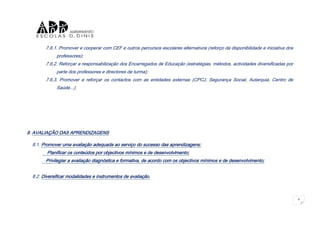 Projecto educativo objectivos