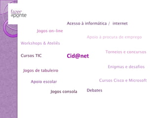Público alvoCrianças e jovens dos 6 aos 24 anos residentes no Vale de Alcântara