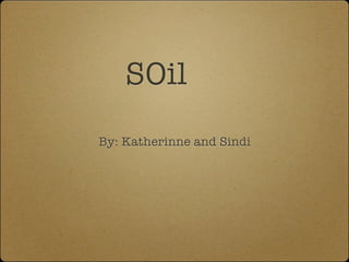 SOil
By: Katherinne and Sindi
 