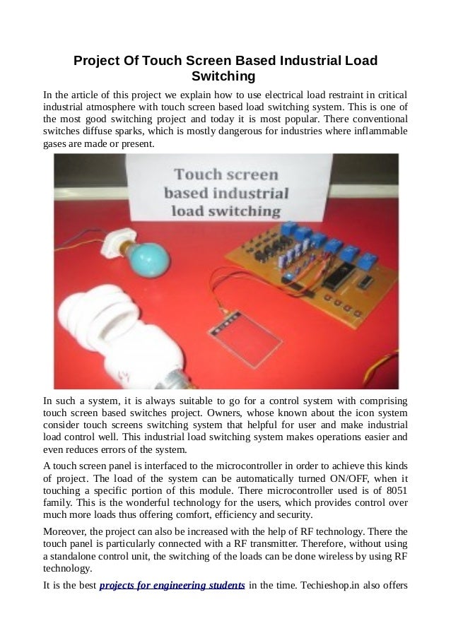 Project Of Touch Screen Based Industrial Load Switching