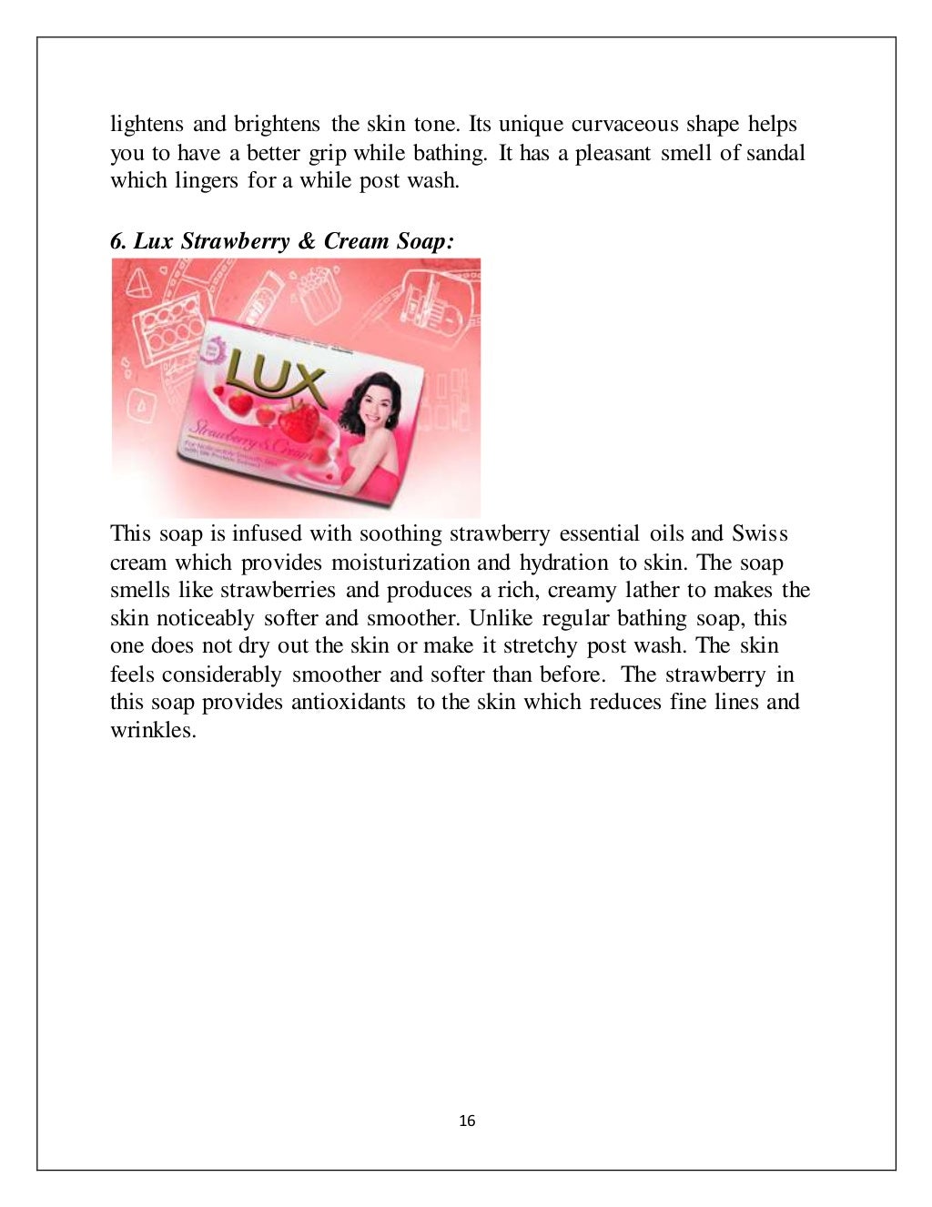 Executive summary of lux soap image