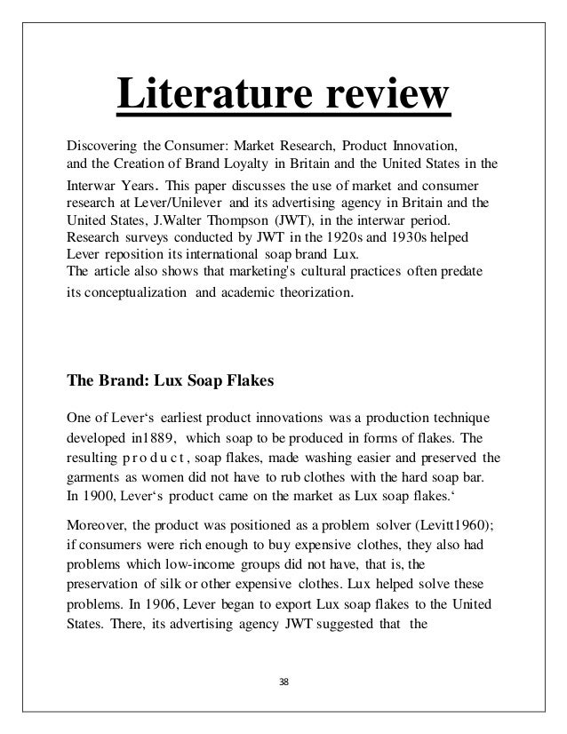Literature review for marketing research paper