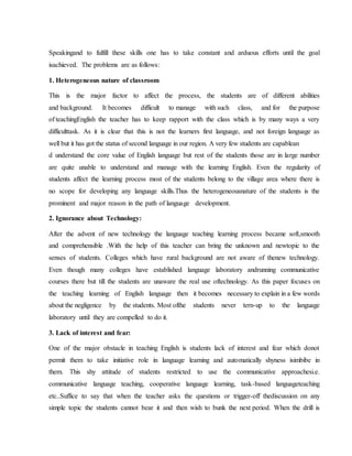 The Problems and Prospects of Teaching English Language In Secondary ...