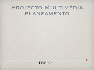Projecto Multimédia
           planeamento




               TEMPO
11/14
 