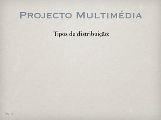 Projecto Multimédia
             Tipos de distribuição:




12/14
 