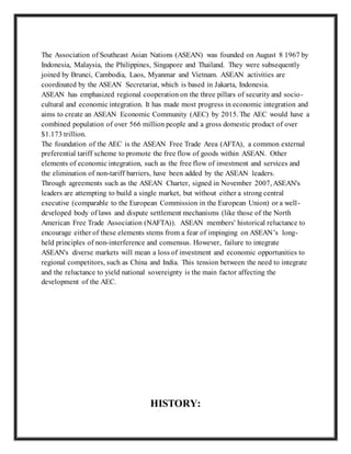 Project on ASEAN by Bhavna H. Raval | DOCX