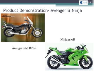 Avenger 220 DTS-i
Product Demonstration- Avenger & Ninja
Ninja 250R
24
 
