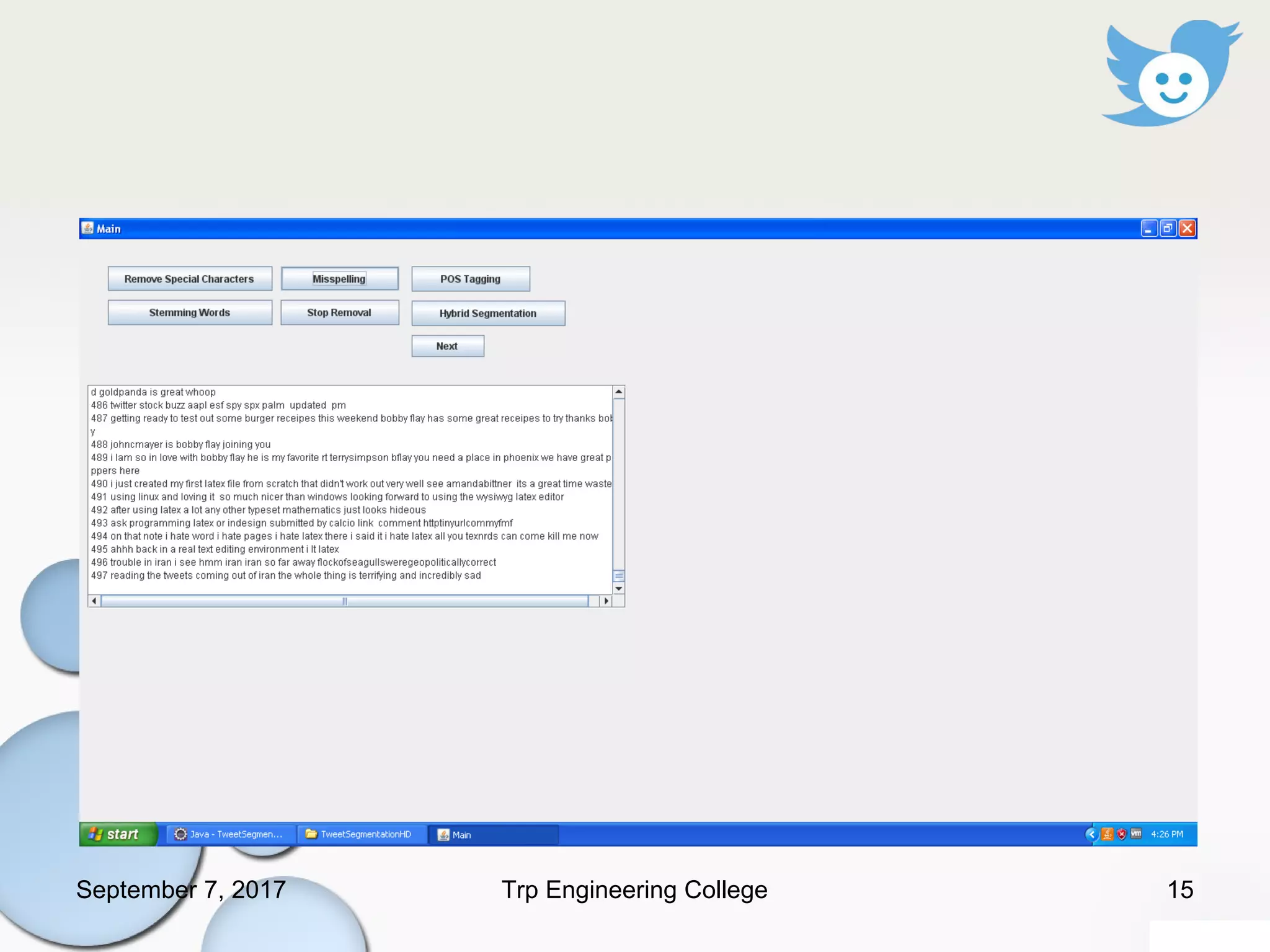 September 7, 2017 15Trp Engineering College
 