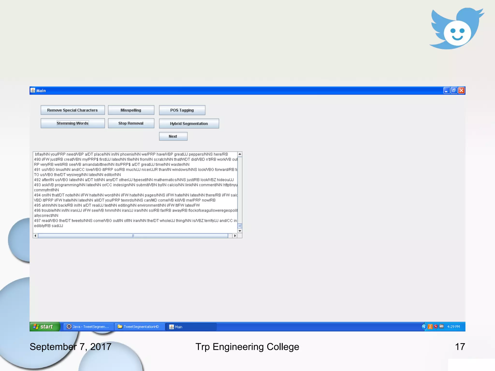 September 7, 2017 17Trp Engineering College
 