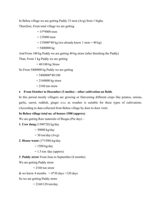PROJECT REPORT ON ESTIMATION OF BIOMASS RESOURCES BY VINAY PANDEY | DOCX