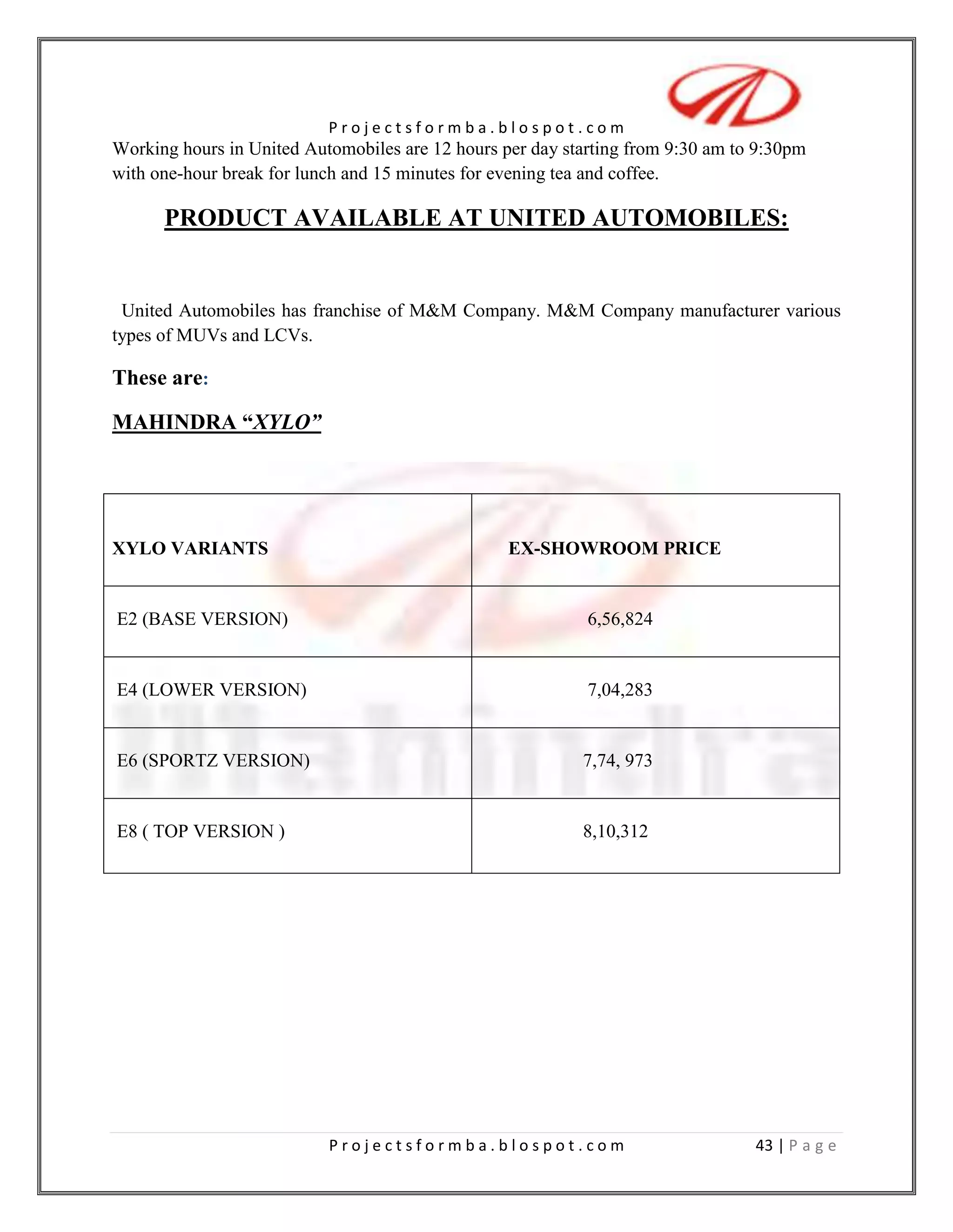 ANNEXURESAnnexure 1<br />QUESTIONNAIRE<br />1) Customer profile<br /> a) Name                                          b) Occupation<br />c) Age                                               d) Income<br />e) Address:-<br />1)  Are you a satisfied with Mahindra Bolero?<br />Yes