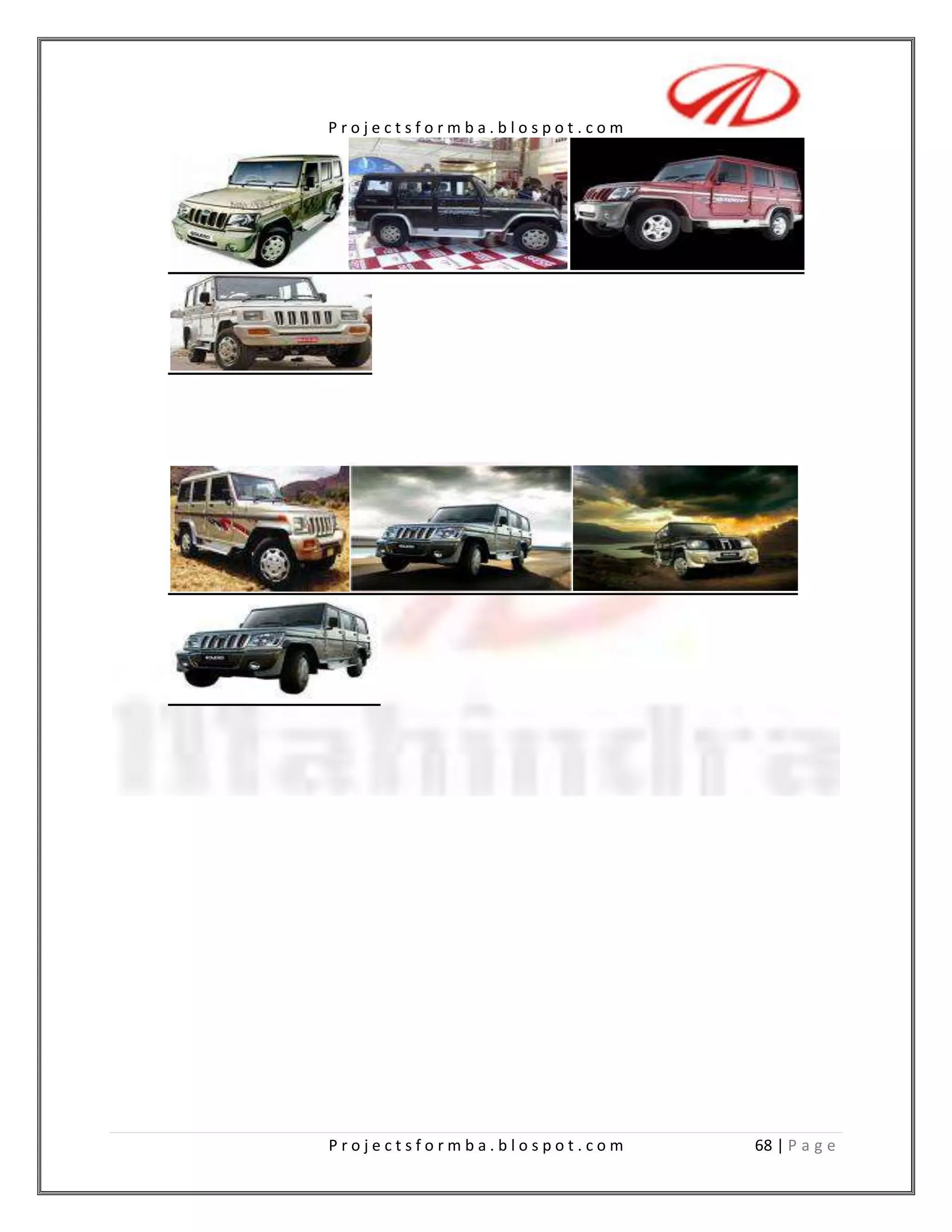 Bad10) Do you want to give any suggestion about any change in the Bolero?<br />Annexure 2         PICTURES OF BOLEOR<br />