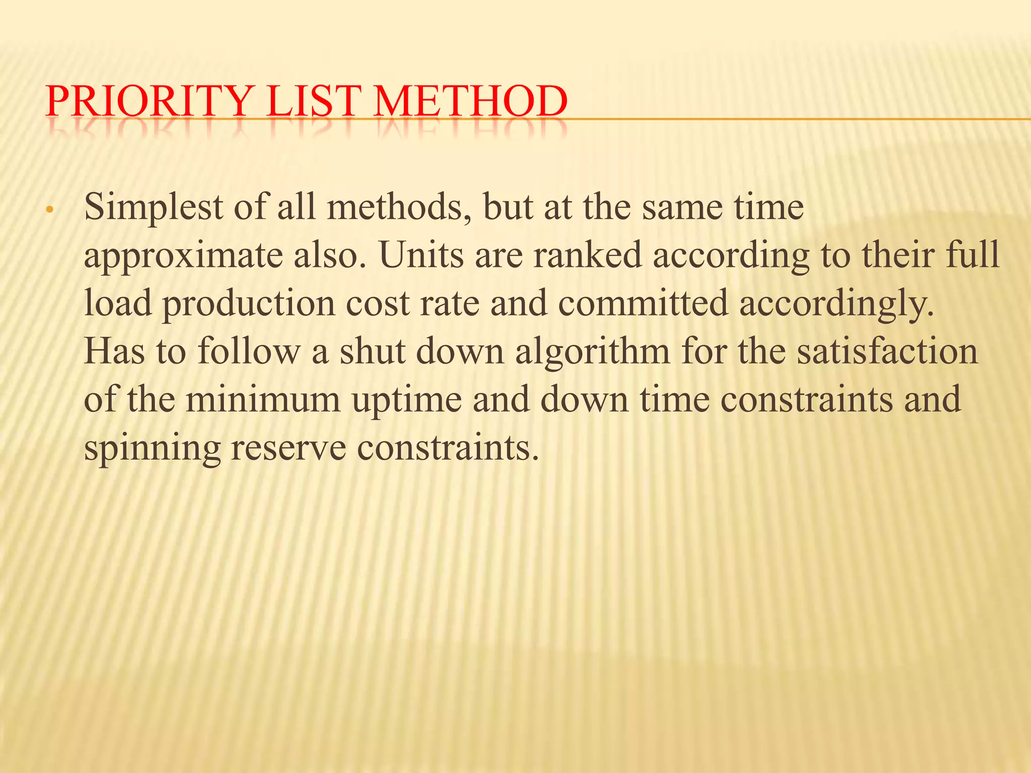 The problem is to find the real power generation for each plant such that cost are minimized, subject to: