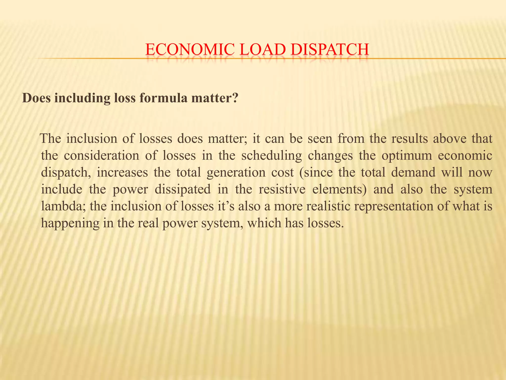 program  to solve economic dispatch problem % PART A OF THE PROBLEM% set global variablesglobal P1 P2 P3 Lambdaglobal P1min P2min P3min P1max P2max P3max% define Pi_min and Pi_maxP1min = 50;P2min = 5;P3min = 15;P1max = 250;P2max = 150;P3max = 100;% set initial guess of powers and system lambdaP10 = 142;P20 = 15;P30 = 32;Lambda0 = 10;% solve equations in function ednoloss_eqs_p43 using fsolvez1 = fsolve(@ednoloss_eqs_p43,[P10 P20 P30 Lambda0],optimset(’MaxFunEvals’,10ˆ2,…’MaxIter’,10ˆ2));%,’Display’,’iter’));clc;