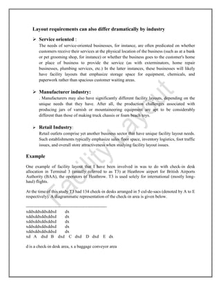 Process equipment and capacity (process strategy)