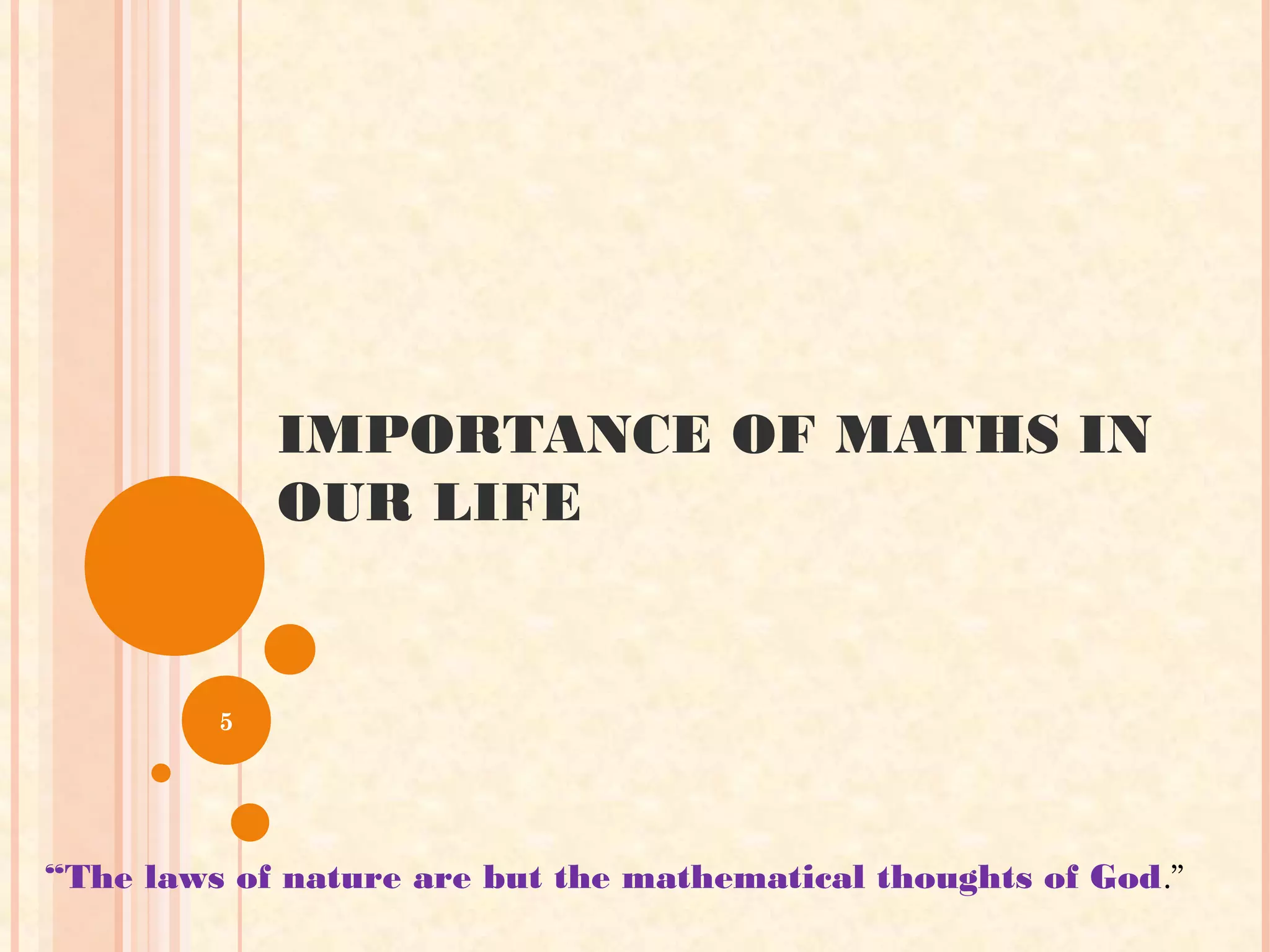 Project on importance of maths in daily life | PPT