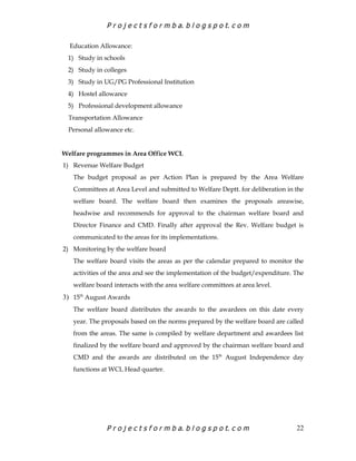 Project on labour welfare at wcl | DOC
