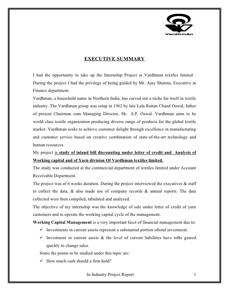 project on letter of credit and working capital irrevocable letter of credit sample