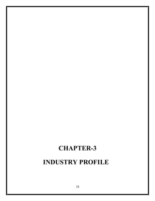 24
CHAPTER-3
INDUSTRY PROFILE
 