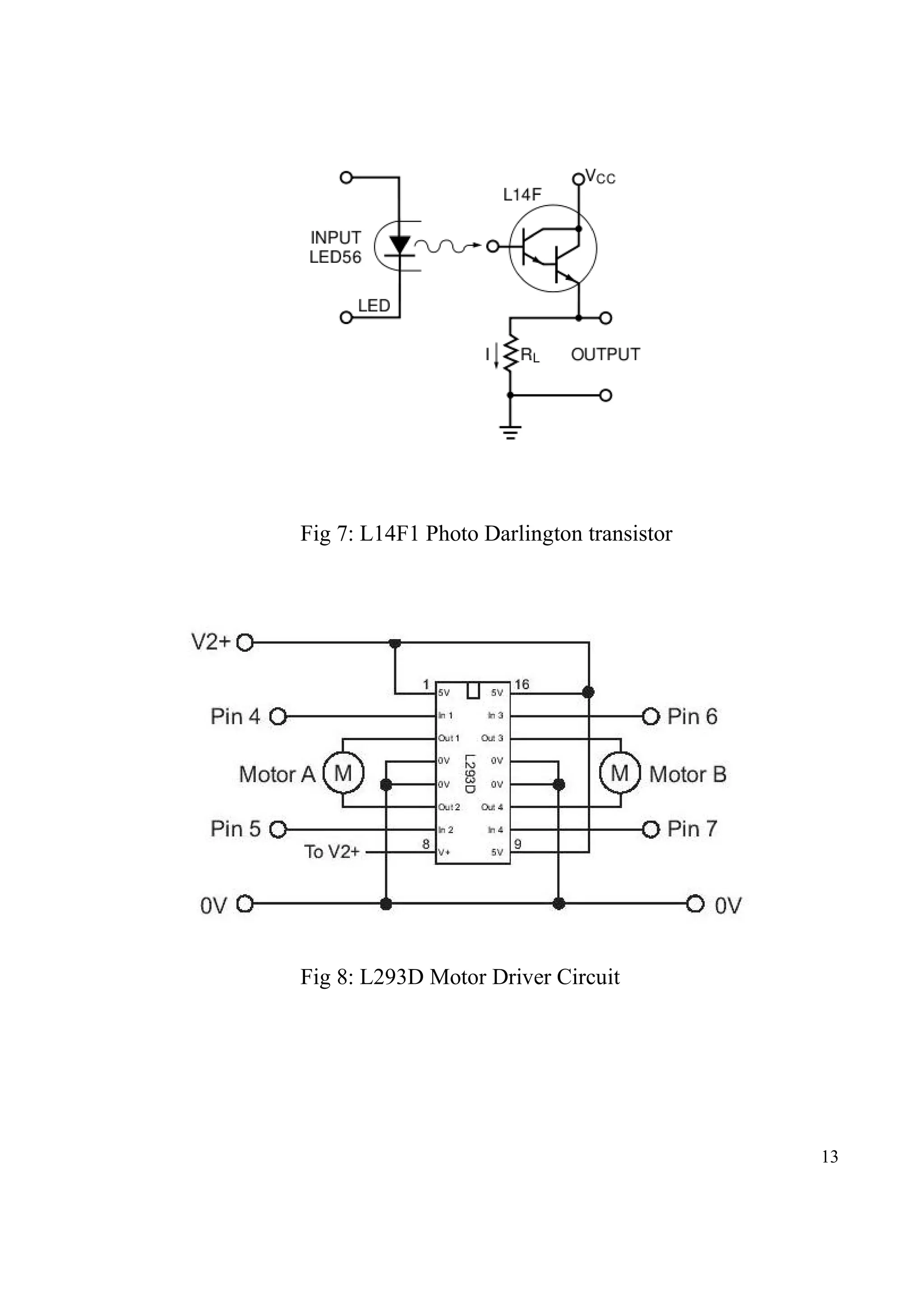 13
Fig 7: L14F1 Photo Darlington transistor
Fig 8: L293D Motor Driver Circuit
 