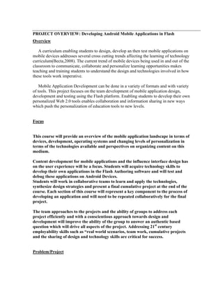 Project overview mobile apps | PDF