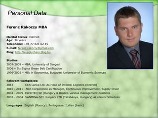 CCS Lanka projects 1/1




Logistics process and system improvement in Sri Lanka - 2
Period: 01/2010 – 06/2010
Place: CCS Lanka Ltd, Kochchikade – Sri Lanka
Target: improve service level of Warehouse to at least 95% by implementing paperless operation
       through a customized WMS solution – 100% my development
 