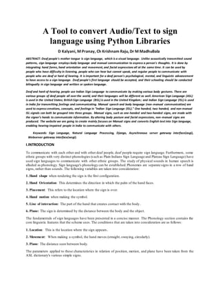 Convert Audio/Text to Indian Sign Language using Python | PDF image.