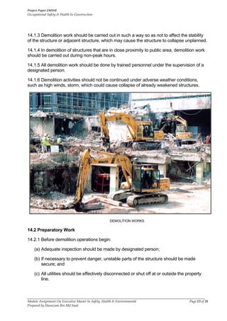 Project Paper OSH in Construction | PDF