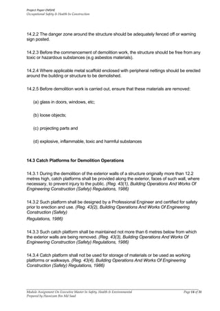 Project Paper OSH in Construction | PDF