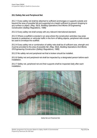 Project Paper OSH in Construction | PDF