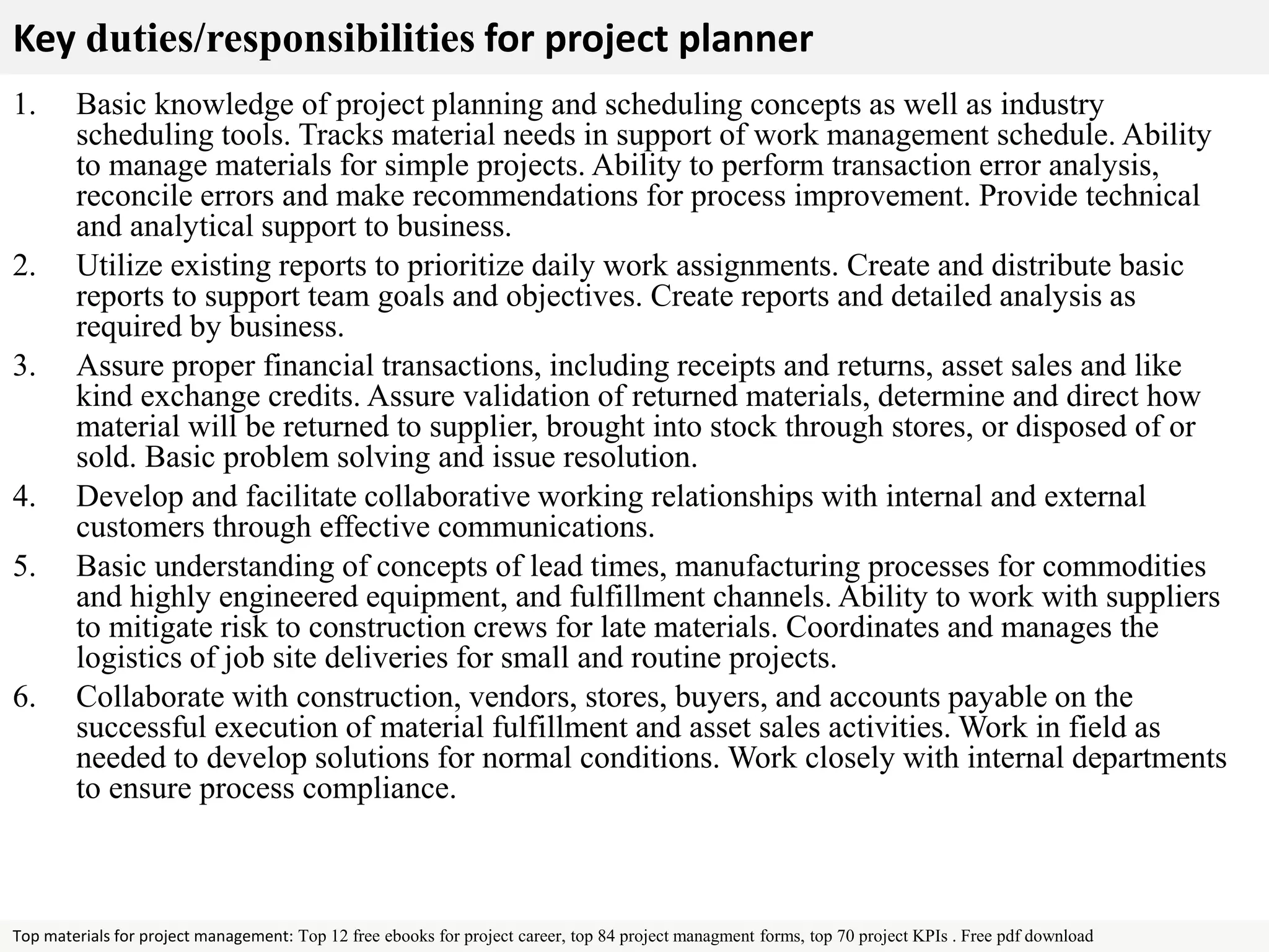 Project planner ppt