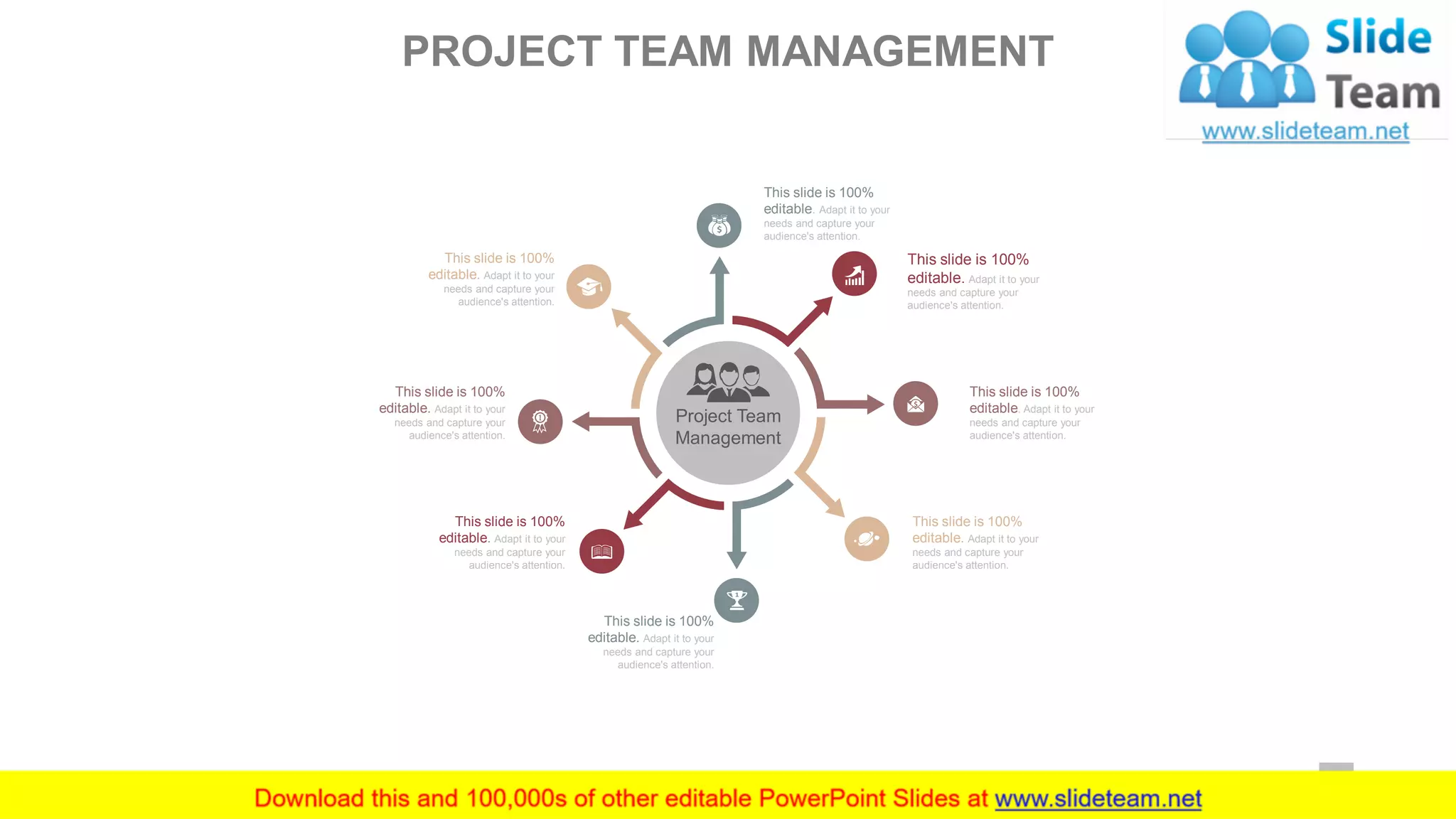 PROJECT TEAM MANAGEMENT
26
This slide is 100%
editable. Adapt it to your
needs and capture your
audience's attention.
This slide is 100%
editable. Adapt it to your
needs and capture your
audience's attention.
This slide is 100%
editable. Adapt it to your
needs and capture your
audience's attention.
This slide is 100%
editable. Adapt it to your
needs and capture your
audience's attention.
This slide is 100%
editable. Adapt it to your
needs and capture your
audience's attention.
This slide is 100%
editable. Adapt it to your
needs and capture your
audience's attention.
This slide is 100%
editable. Adapt it to your
needs and capture your
audience's attention.
This slide is 100%
editable. Adapt it to your
needs and capture your
audience's attention.
Project Team
Management
 