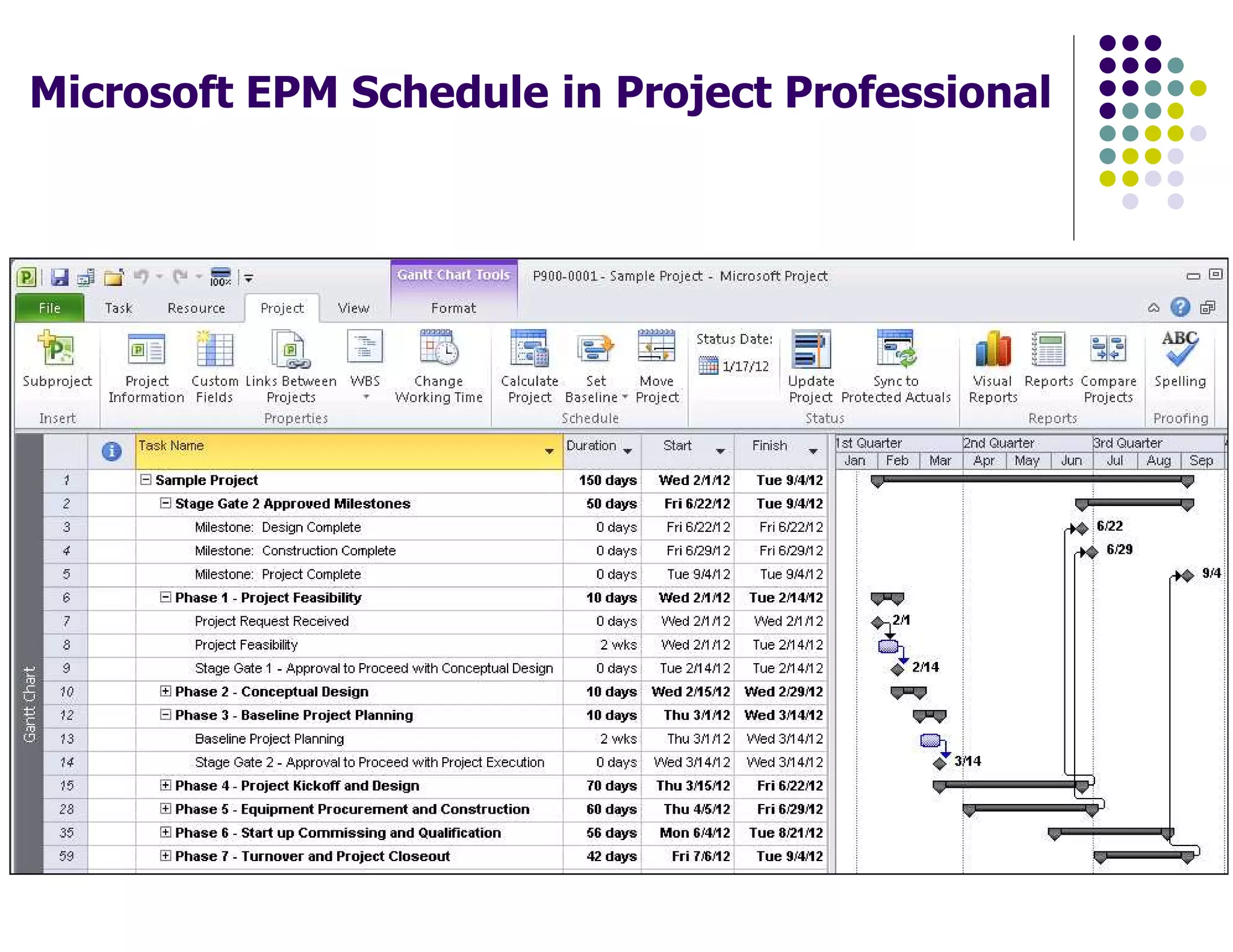 Microsoft EPM Schedule in Project Professional
 