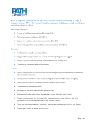  Number of Facebook likes, amount of page traffic, and re-posting of page content

      Number of media mentions

      Accuracy of the coverage

      Positive versus negative

      Number of Op-Ed articles and other media pitches sent versus placed

      Number of talks at conferences

      Traffic to online archive section of the website

                o    Number of times that this material is quoted or shared

      Number of e-mails sent via the listserv are read and attachments that are opened when applicable
       versus those that are not

Tools


                 Google Alerts                                               Google Analytics


                 Facebook Insights                                           Internal Records


                 Social Mentions Alerts                                      Sprout Social


                 Sentiment Dashboard4                                        Right Inbox


                 Who Read Me (for attachments)                               Google Labs e.g., Read Receipt




4See Ahn, T. (2011, May 11). How to build a free social media monitoring dashboard: social media examiner. Retrieved August 14, 2012, from
Social Media Examiner: http://www.socialmediaexaminer.com/how-to-build-a-free-social-media-monitoring-dashboard/




                                                                                                                                 Page | 16
 