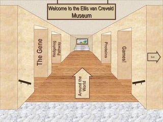 Welcome to the Ellis van Creveld
                       Museum


The Gene
            Hedgehog




                                      Proteins
             Pathway




                                                 Games!
           Museum Entrance                                Exit




                         Around the
                           World
 