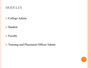 Design and Implementation of Student Profile and Placement management ...
