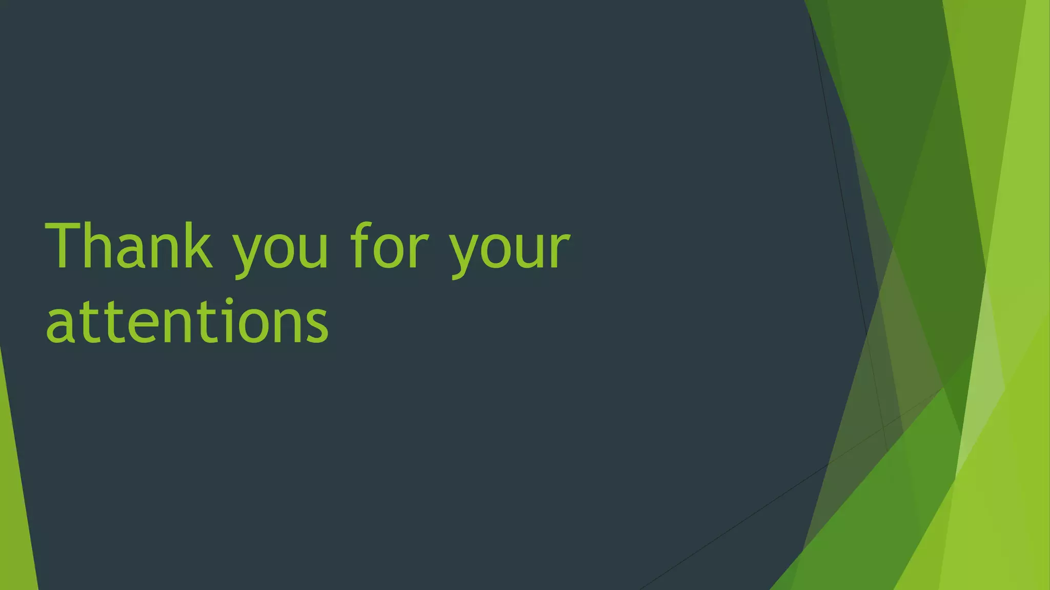 Thank you for your
attentions