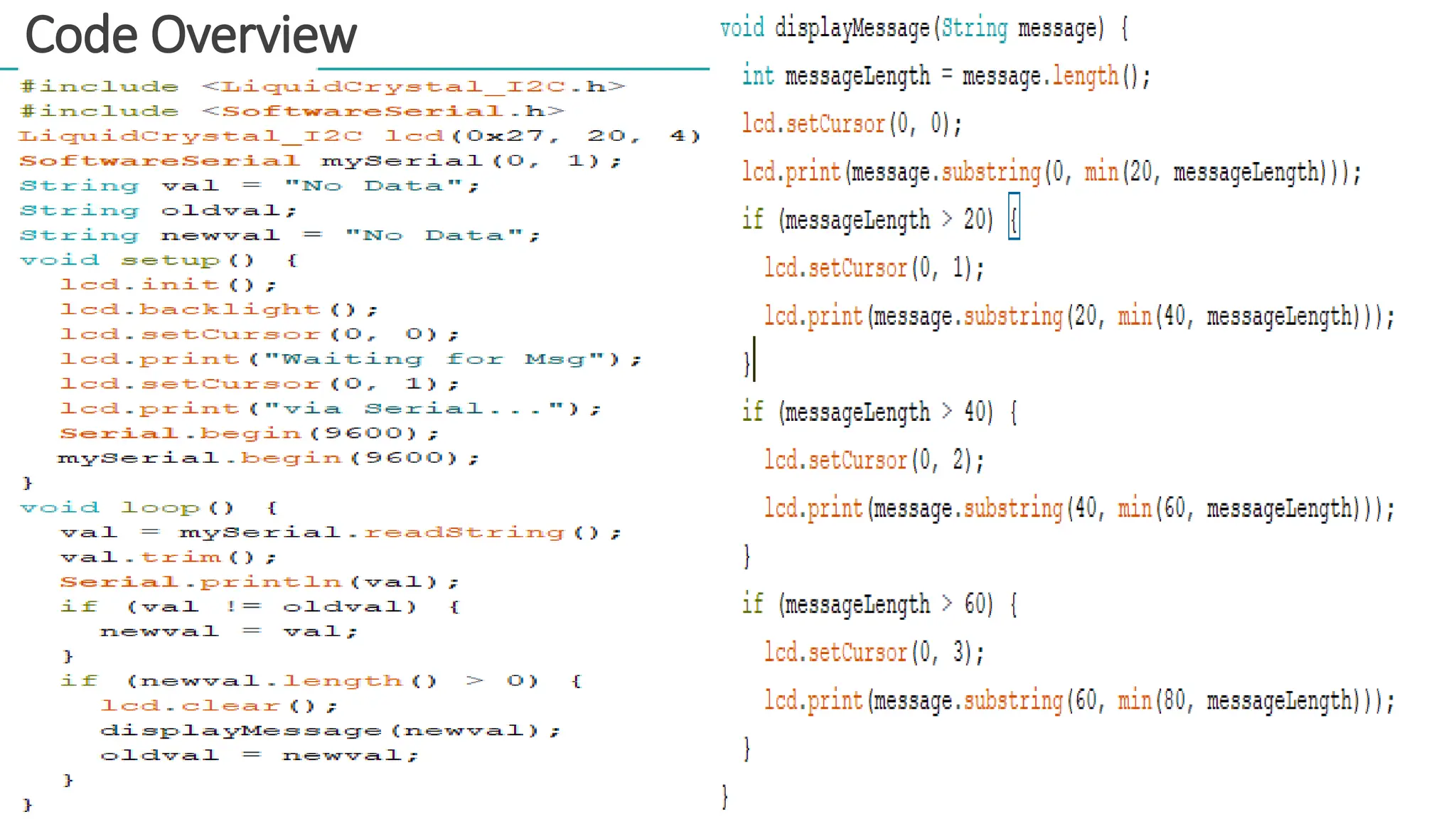 Code Overview
 