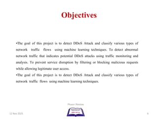 Ddos detection using machine learning pptx | PDF