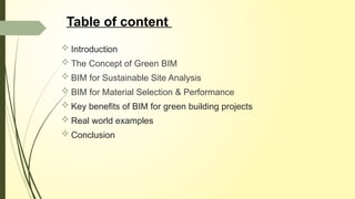 BIM for Green Building: Designing Sustainable and Energy-Efficient ...