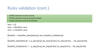 XHTML wellformness validation with Prolog | PPT