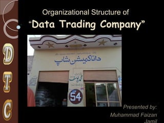 Organizational Structure of
“Data Trading Company”
Presented by:
Muhammad Faizan
 