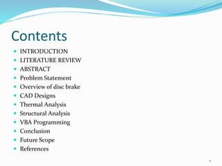 THERMAL & STRUCTURAL ANALYSIS ON DISC BRAKE ROTOR WITH DRAFTING USING ...