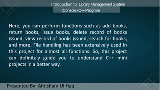 Library Management System ppt | PPTX