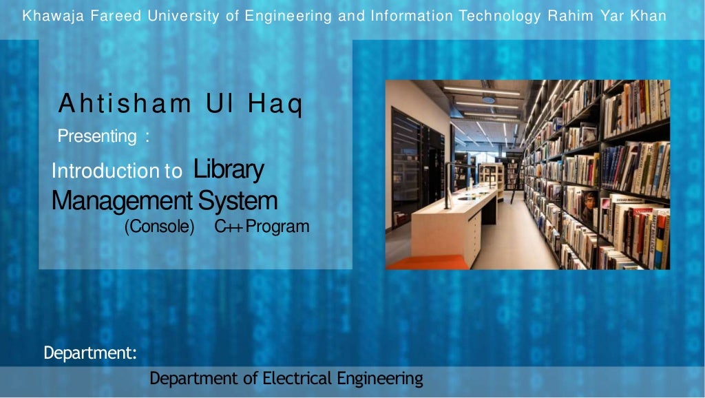 library management system project presentation ppt