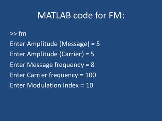 Frequency modulation Project presentation | PPTX