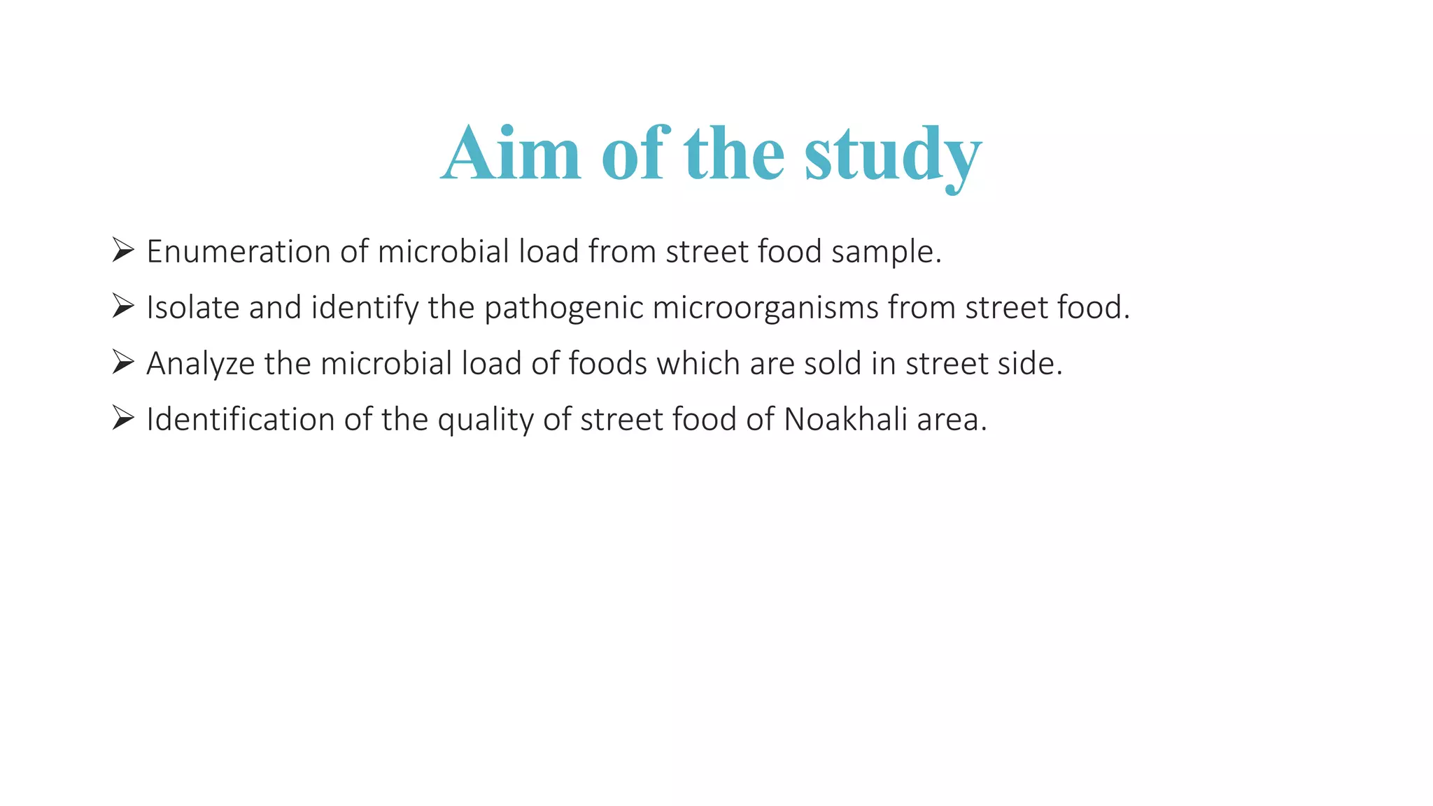 Isolation , Identification and Enumeration of Bacteria from Street Food ...