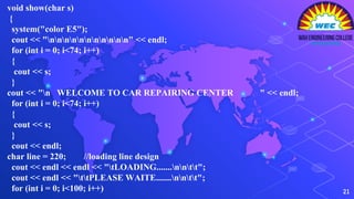 C++ Program Auto workshop service system | PDF