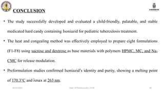 Formulation and Evaluation of Isoniazid medicated candy for pediatrics ...