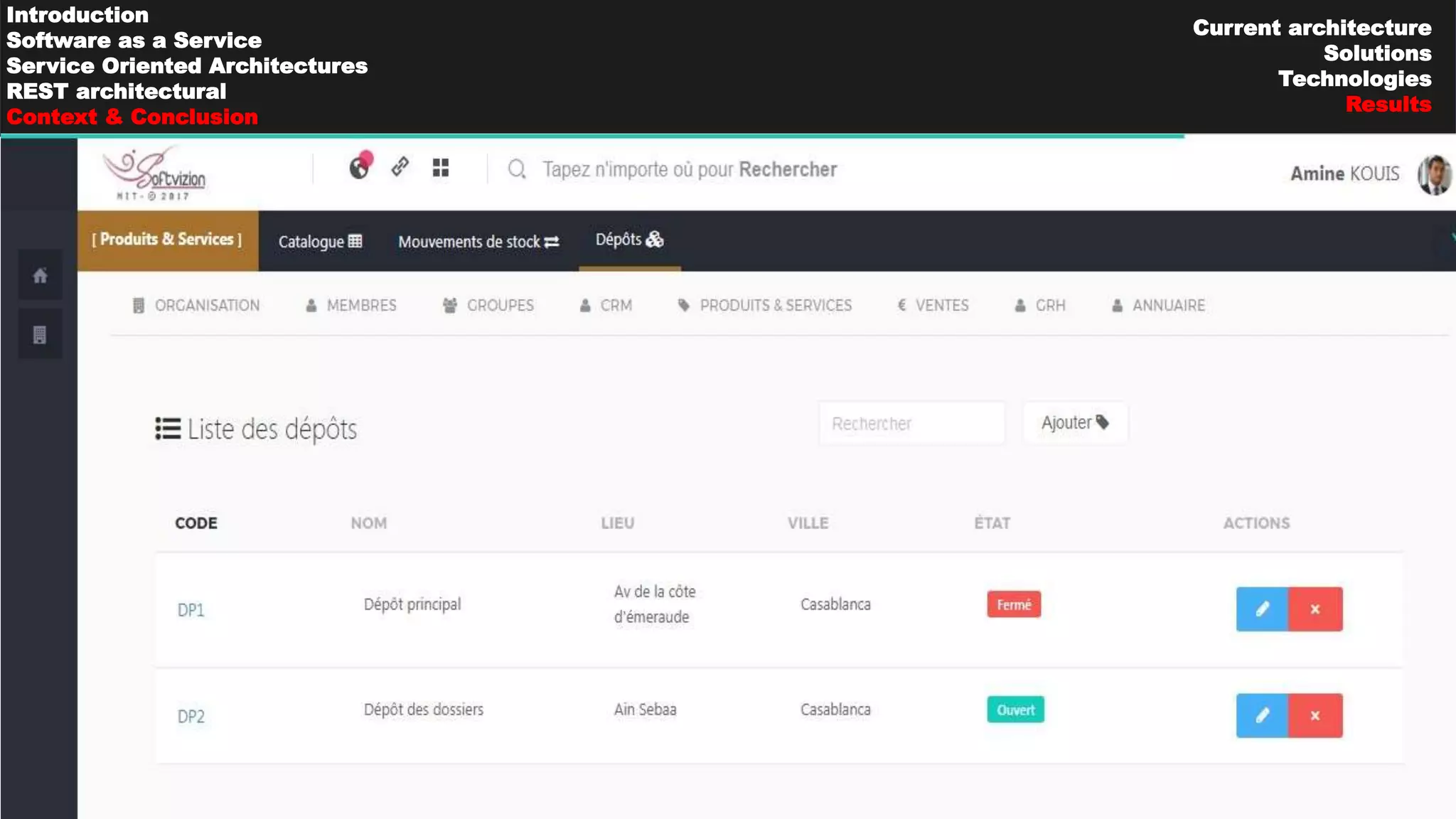 30
Introduction
Software as a Service
Service Oriented Architectures
REST architectural
Context & Conclusion
Current architecture
Solutions
Technologies
Results
 